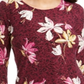 JM Collection Women's Printed Jacquard Top Purple Size Petite L