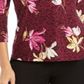 JM Collection Women's Printed Jacquard Top Purple Size Petite L