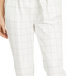 Bar III Women's Belted Windowpane Slim Straight Leg Pants White Size 16