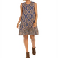 Style & CoWomen's Sleeveless Printed Swing Dress Blue Size Small