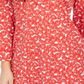 Charter Club Women's Floral Print Split Neck Tunic Red Size X-Small