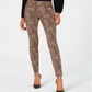 INC International Concepts Women's Animal Print Skinny Pants Beige Size 6 Petite