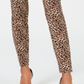 INC International Concepts Women's Animal Print Skinny Pants Beige Size 6 Petite