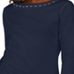 Karen Scott Women's Grommet Trim Cotton Top Blue Size Small