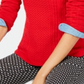 Charter Club Women's Patterned Long Sleeve Crew Neck Sweater Red Size Petite Small