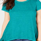 Style & CoWomen's Cap Sleeve Handkerchief Top Light Green Size Large