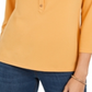 Charter Club Women's Knit Polo Shirt Yellow Size Small