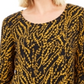 JM Collection Women's Floral Print Top Black Size Large
