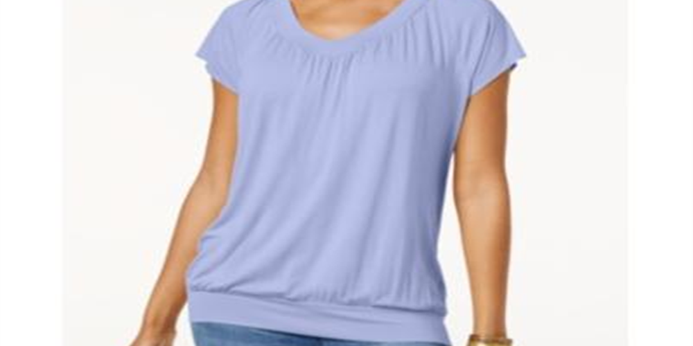 JM Collection Women's Blouson T-Shirt Purple Size Medium