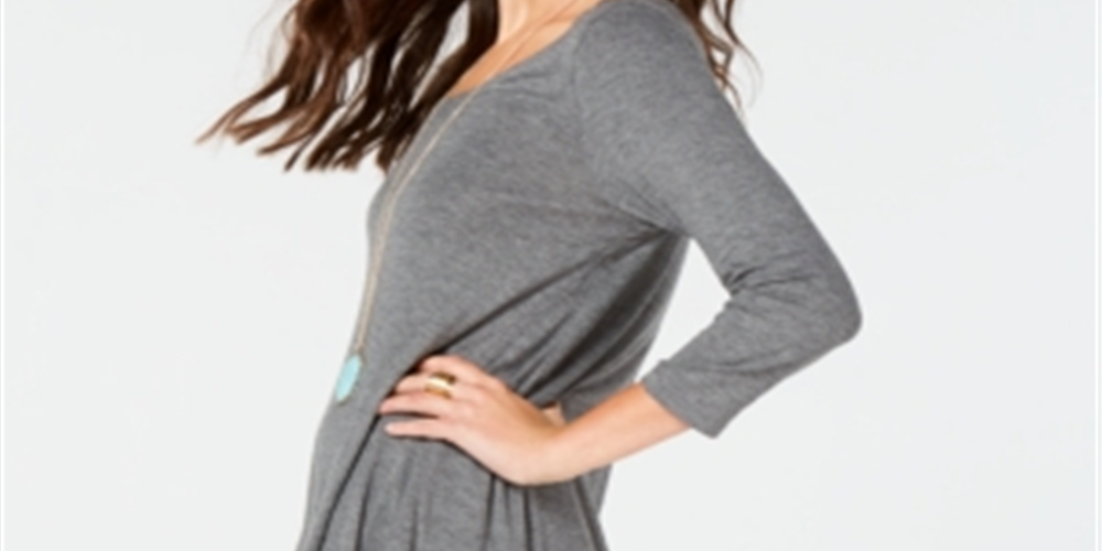 Style & CoWomen's Swing Dress Gray Size P