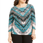 JM Collection Women's Embellished Dolman Top Green Size Small