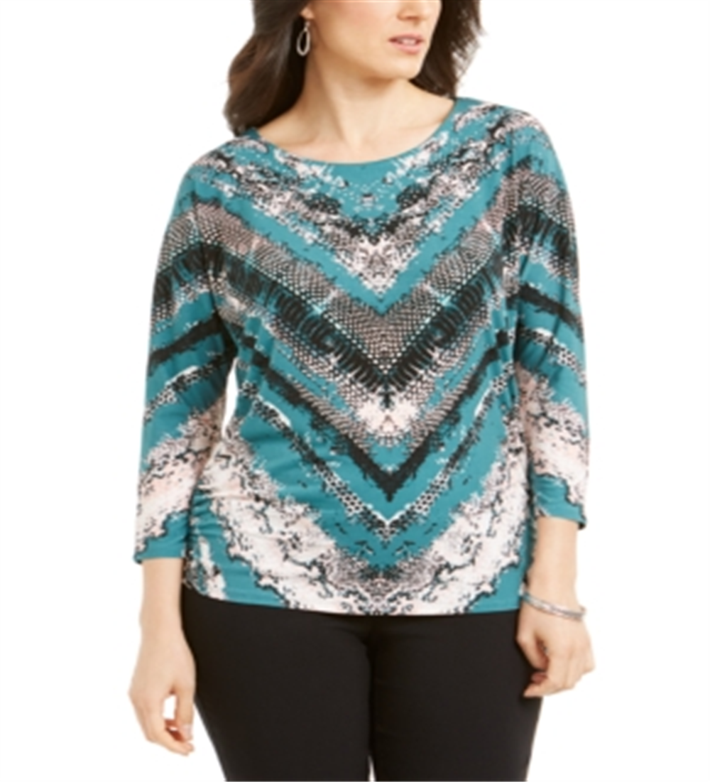 JM Collection Women's Embellished Dolman Top Green Size Small