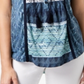 Style & Co Women's Embroidered Printed Top Blue Size PP