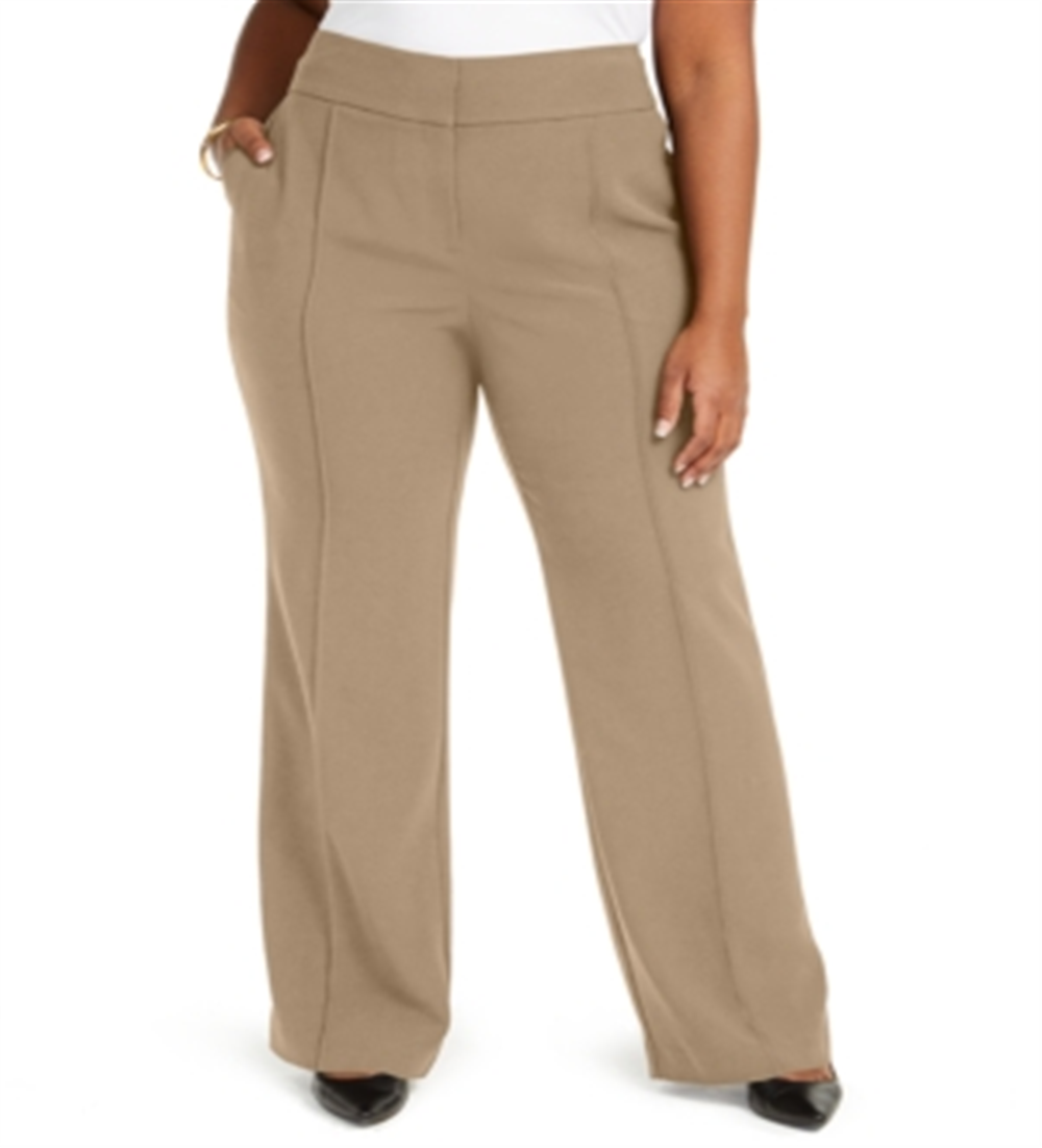 Alfani Women's High Rise Trousers Brown Size 14W