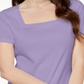 Karen Scott Women's Cotton Square Neck Button Shoulder T-Shirt Purple Size XX-Large