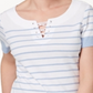 Karen Scott Women's Lace up Top Blue Size Large