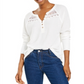 American Rag Junior's Textured Lace TrimHenley Top White Size XXS