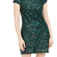 Vince Camuto Women's Short Sleeve Above the Knee Body Con Dress Green Size 4