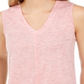 Style & Co Women's V Neck High Low Tank Top Pink Size X-Large