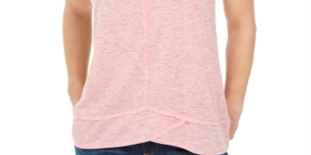 Style & Co Women's V Neck High Low Tank Top Pink Size X-Large