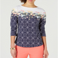 Charter Club Women's Printed Top Blue Size Petite L