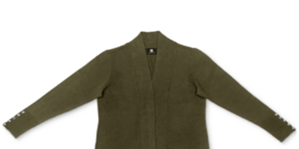 JM Collection Women's Open Front Cardigan Green Size Small