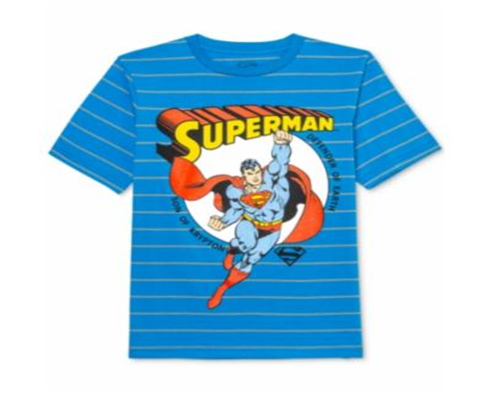 Dc Comics Big Boy's Superman Son of Krypton Stripe T-Shirt Blue Size Medium