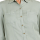 Charter Club Women's Woven Solid Tencel Shirt Green Size Medium