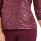 JM Collection Women's Stud Trim Matte Foil Top Purple Size X-Large