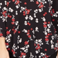 Charter Club Women's Floral Print Pleated V Neck Blouse Black Size Small