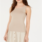 Bar III Women's V Back Sleeveless Scoop Neck Tank Sweater Brown Size Large