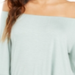 Style & Co Women's Off the Shoulder Ruffled Top Green Size Petite M