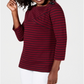 Karen Scott Women's Striped Crossover Top Red Size X-Small
