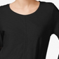 Style & Co Women's Crochet Trim Bell Sleeve Top Black Size Petite S