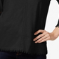 Style & Co Women's Crochet Trim Bell Sleeve Top Black Size Petite S