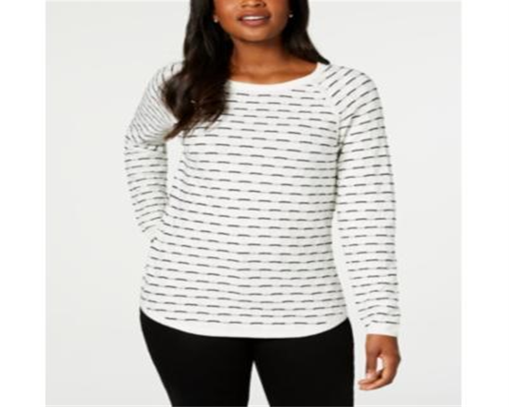 Karen Scott Women's Textured Sweater White Size Petite