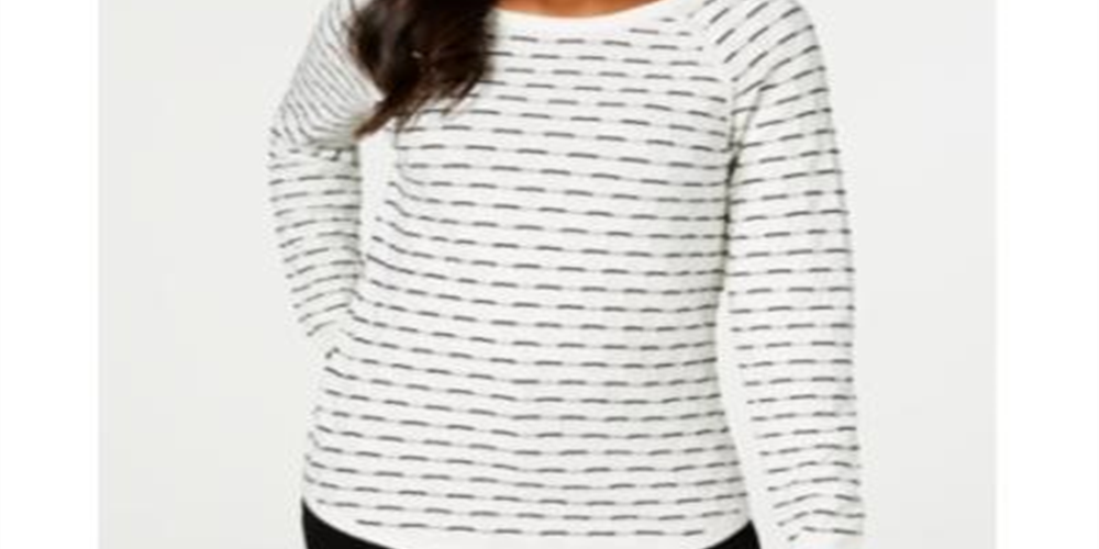 Karen Scott Women's Textured Sweater White Size Petite