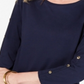 Charter Club Women's Supima Cotton Embellished Top Blue Size Medium