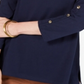 Charter Club Women's Supima Cotton Embellished Top Blue Size Medium