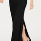 Adrianna Papell Women's Blouson Cowlneck Gown Black Size 18