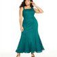 BCX Women's Lace Sleeveless Maxi Fit Flare Evening Dress Green Size 22W