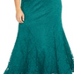 BCX Women's Lace Sleeveless Maxi Fit Flare Evening Dress Green Size 22W
