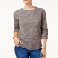 Karen Scott Women's Sport Space Dye Microfleece Top Gray Size Large