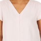 Style & Co Women's Button Down Flutter-Sleeve Top Pink Size X-Small