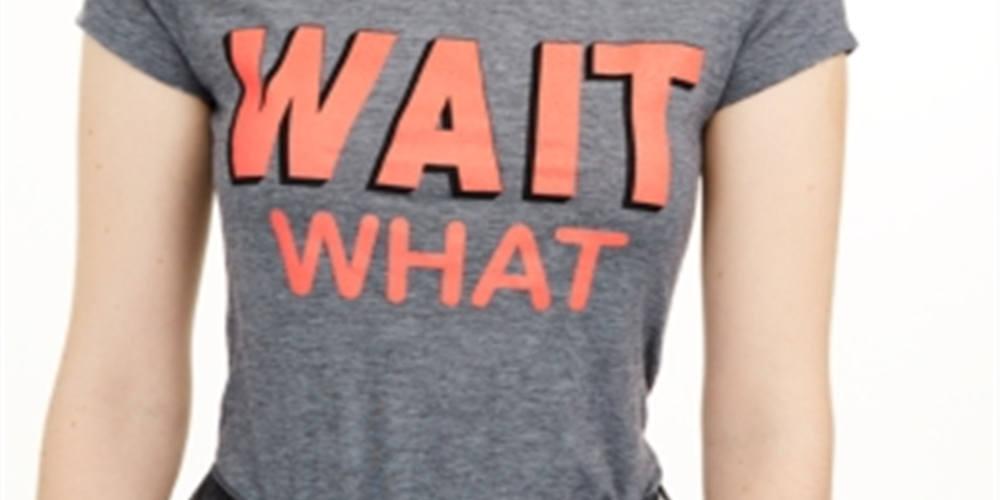 Love Tribe Junior's Wait What Micro-Striped Graphic T-Shirt Black Size X-Large