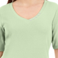 Karen Scott Women's Button Detail V Neck Top Green Size Medium