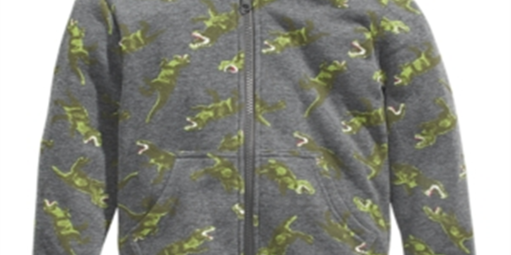 Epic Threads Toddler Boy's Dinosaur Print Zip up Hoodie Gray Size 3