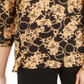 JM Collection Women's Foil Printed Pleat Back Top Black Size XX-Large