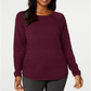 Karen Scott Women's Cotton Ribbed Sweater Wine Size Petite S