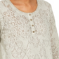 Style & Co Women's Lace Henley Top Gray Size X-Small